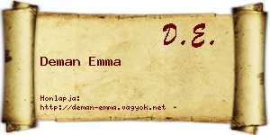 Deman Emma névjegykártya